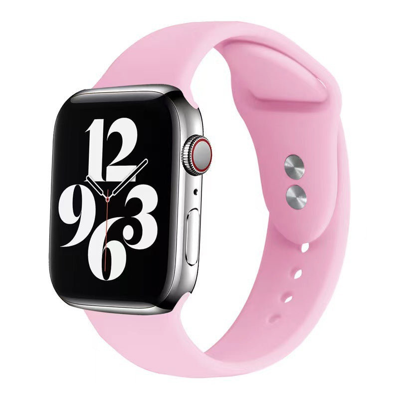 Smart Watch Strap Solid Color Silicone Double Nail