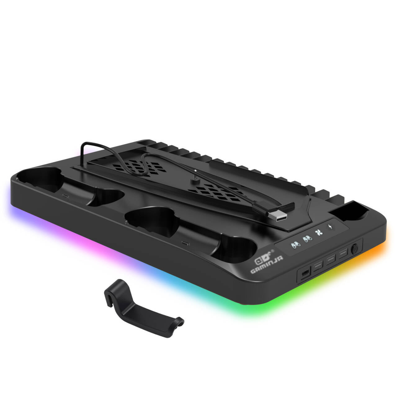 The New PS5 Game Console Base Ps5 Handle Base Charger Multi-function Remote Control Earphone Disc Storage Bracket