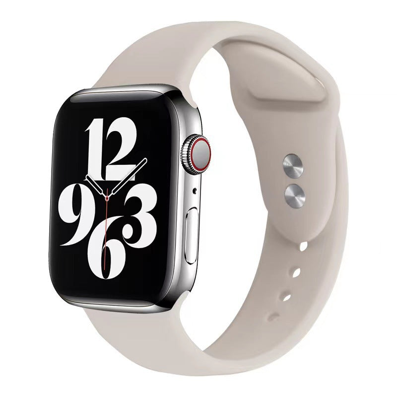 Smart Watch Strap Solid Color Silicone Double Nail