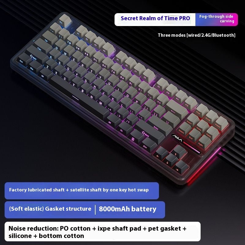 F87 Mechanical Keyboard RGB Customized Three-mode Wireless Bluetooth Game