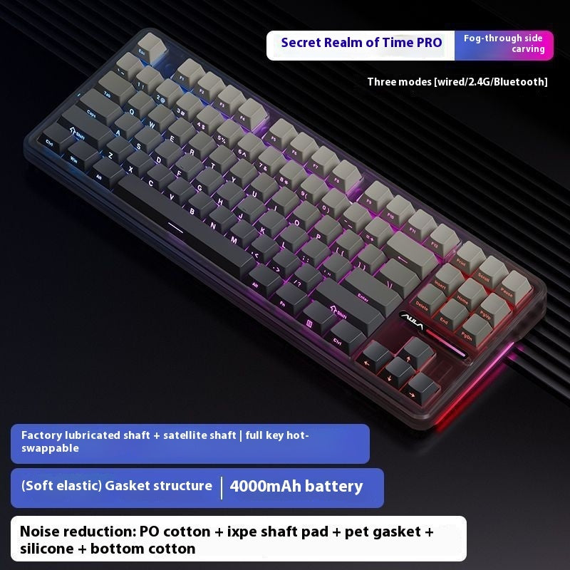 F87 Mechanical Keyboard RGB Customized Three-mode Wireless Bluetooth Game