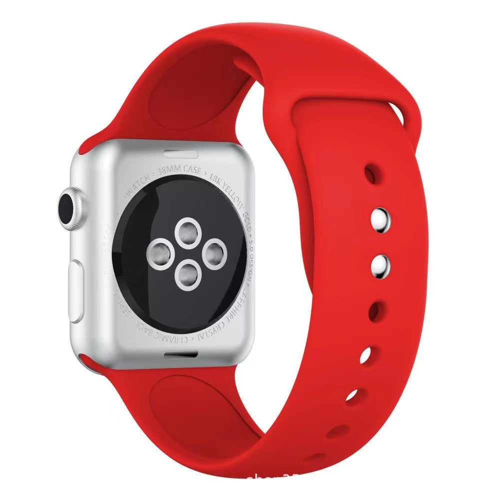 Smart Watch Strap Solid Color Silicone Double Nail