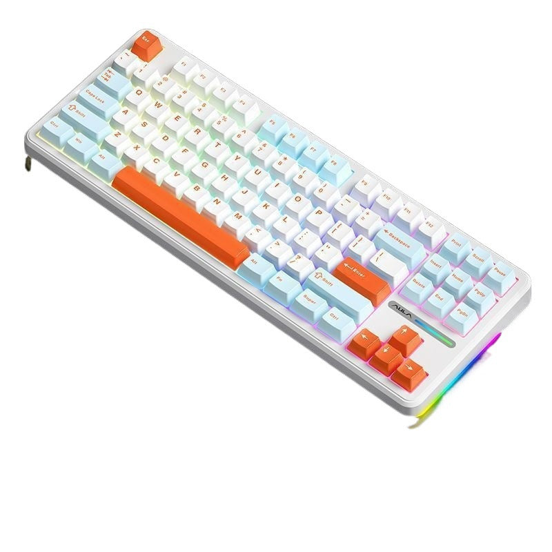 F87 Mechanical Keyboard RGB Customized Three-mode Wireless Bluetooth Game