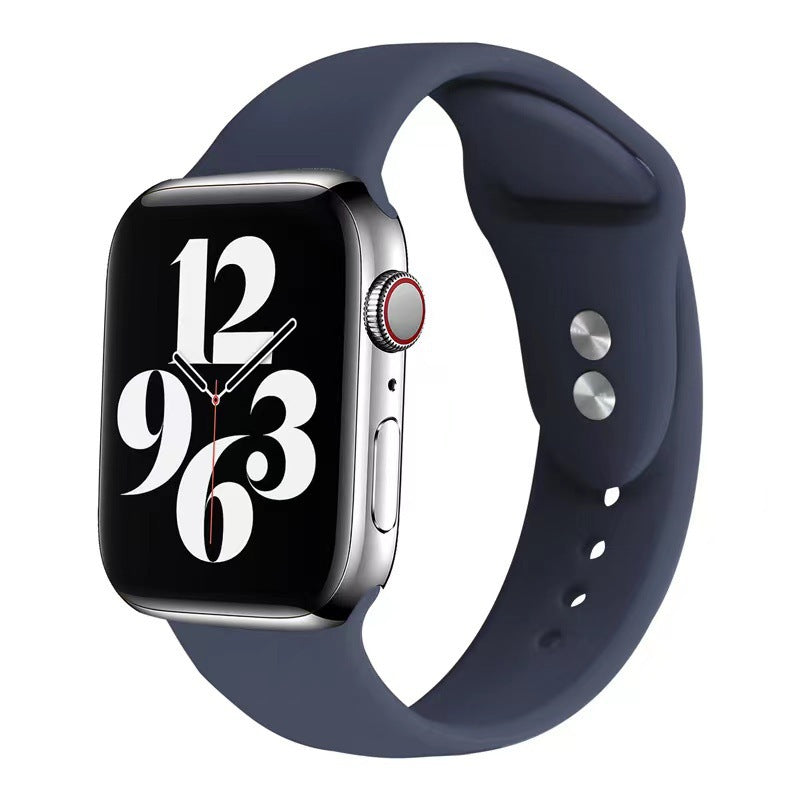 Smart Watch Strap Solid Color Silicone Double Nail