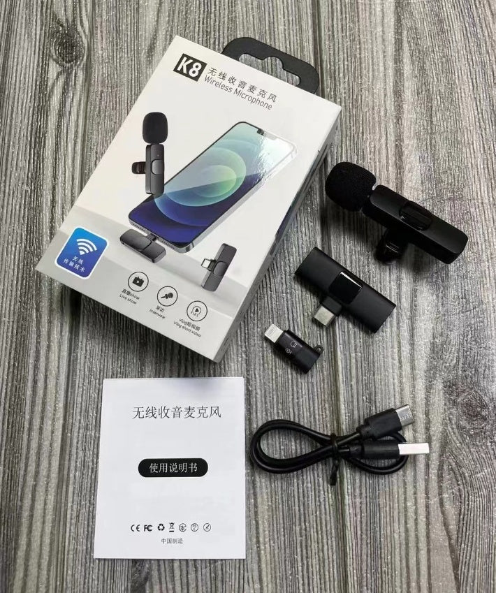 Collar Clip Microphone Outdoor Video Recording Wireless Microphone